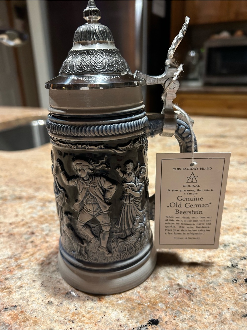Genuine Thewalt Old German Beerstein Made in Germany Pewter Drinkware 16oz  NWT